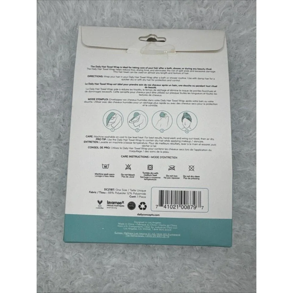 DAILY CONCEPTS Daily Hair Towel‎ Wrap NEW!